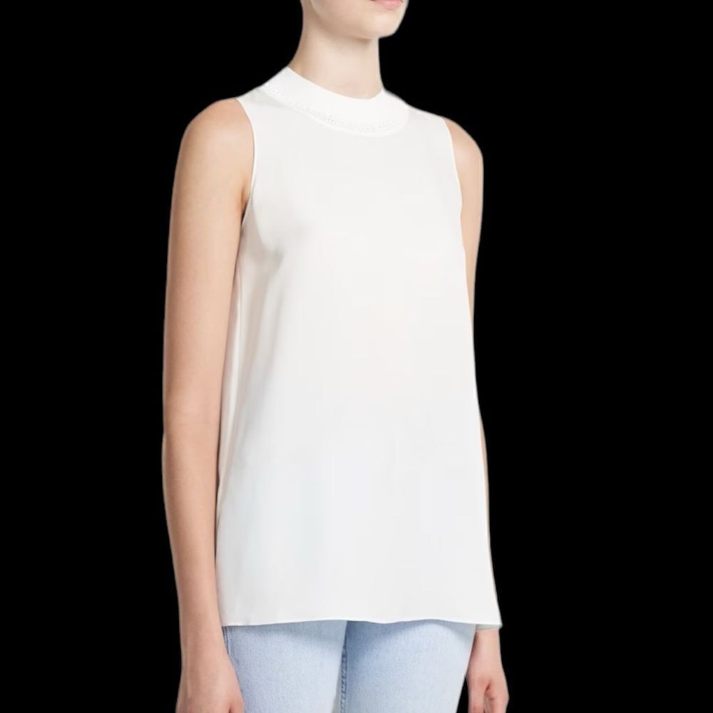 Theory | 100% Silk Ribbed Neck Shell Top - Picture 4 of 10